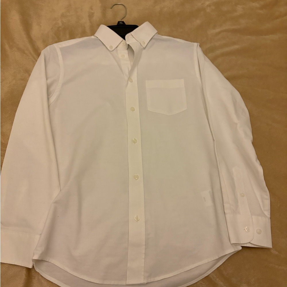 Preppy Izod White Dress with tie Shirt for Boys size 14 Light academia